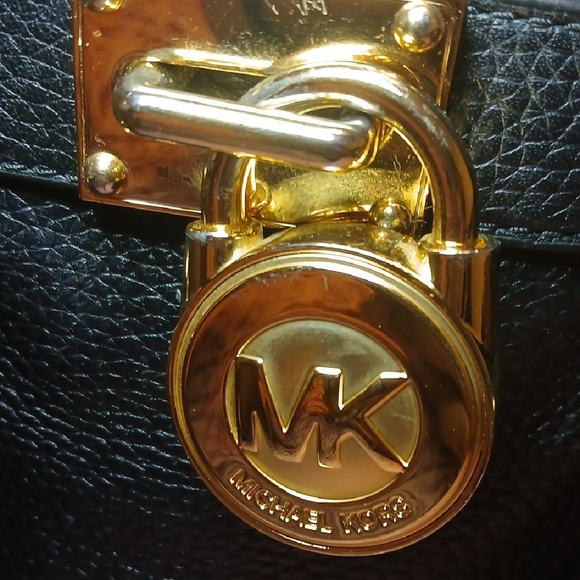 Michael Kors Hamilton Moderne Large Leather Satchel Black Excellent Condition - Picture 10 of 11